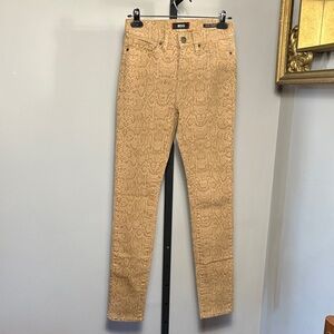 Urban Outfitters BDG 24x30 High Rise Cigarette Ankle Snake Print Tan Pants Jeans